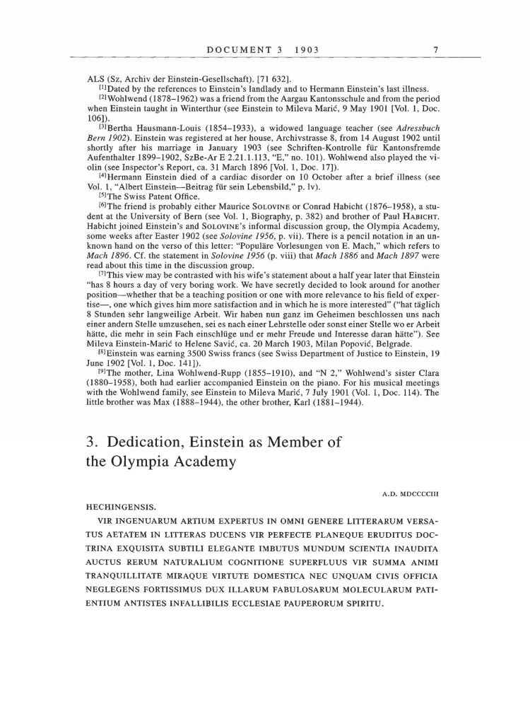 Volume 5: The Swiss Years: Correspondence, 1902-1914 page 7