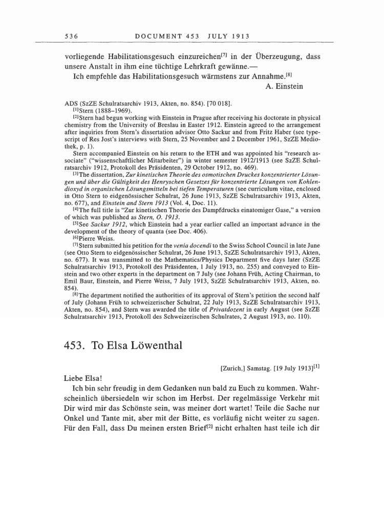 Volume 5: The Swiss Years: Correspondence, 1902-1914 page 536