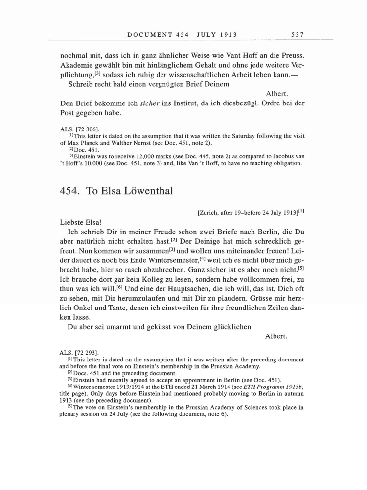 Volume 5: The Swiss Years: Correspondence, 1902-1914 page 537