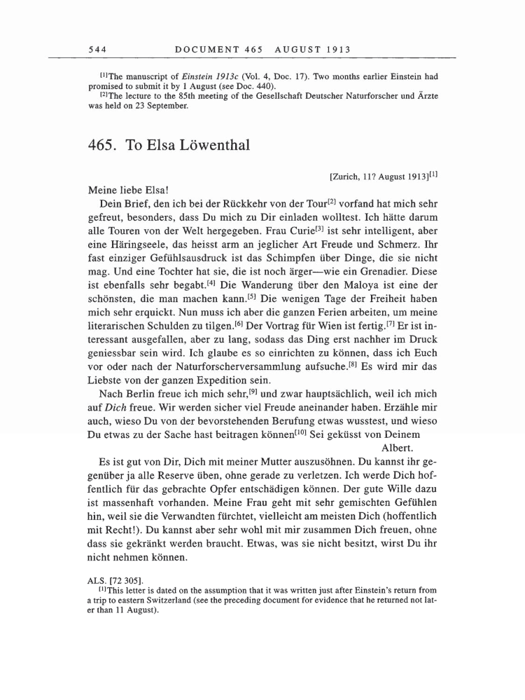 Volume 5: The Swiss Years: Correspondence, 1902-1914 page 544