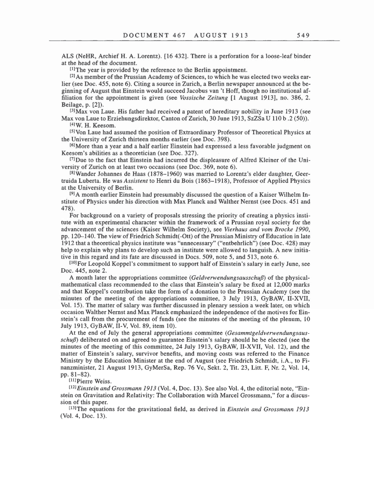 Volume 5: The Swiss Years: Correspondence, 1902-1914 page 549