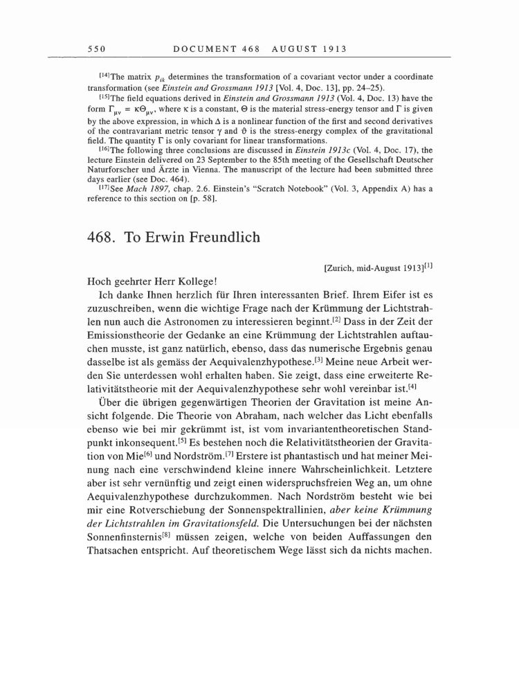 Volume 5: The Swiss Years: Correspondence, 1902-1914 page 550