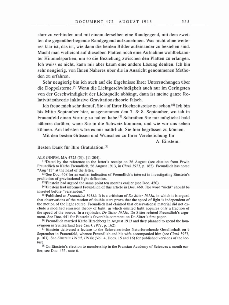 Volume 5: The Swiss Years: Correspondence, 1902-1914 page 555