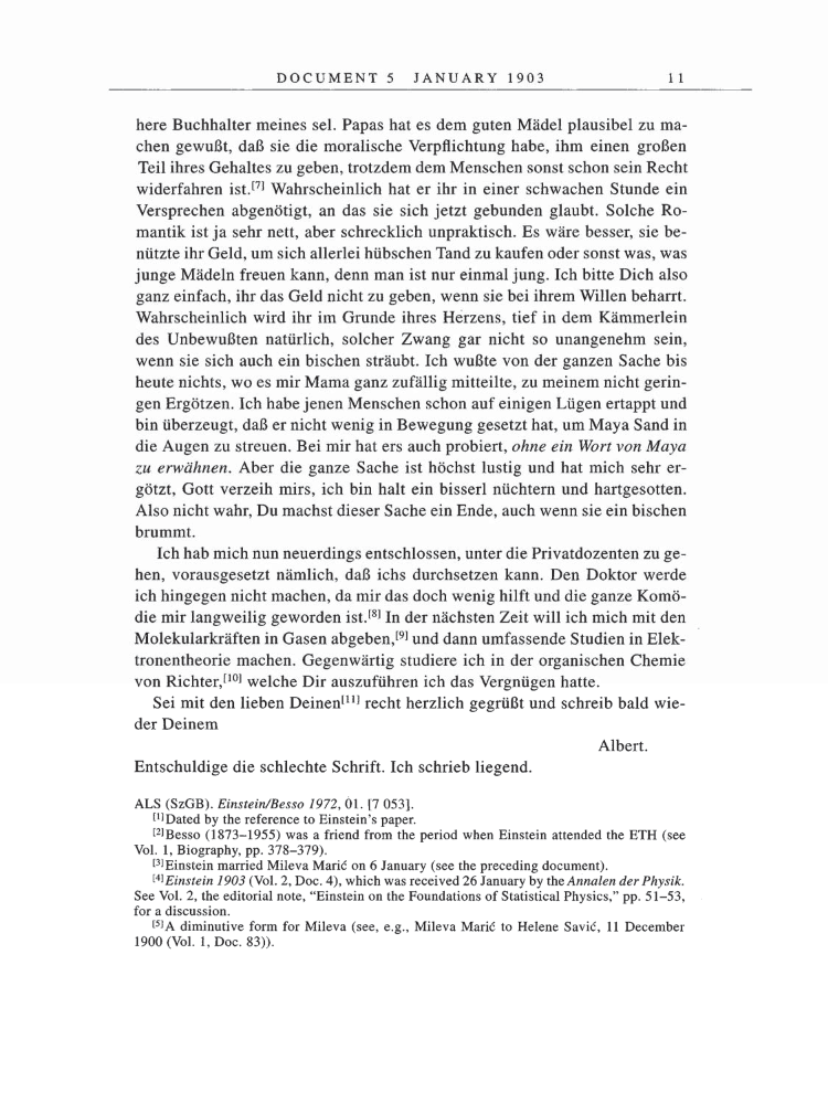 Volume 5: The Swiss Years: Correspondence, 1902-1914 page 11