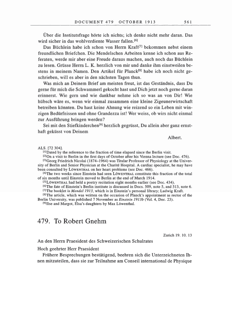 Volume 5: The Swiss Years: Correspondence, 1902-1914 page 561