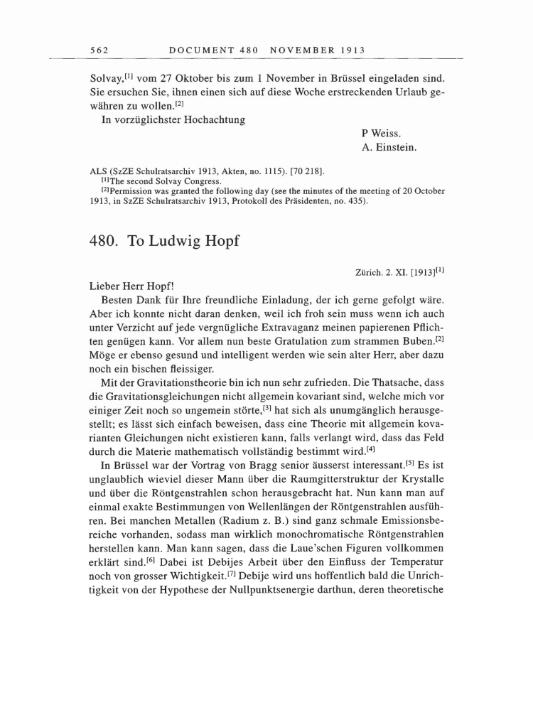 Volume 5: The Swiss Years: Correspondence, 1902-1914 page 562