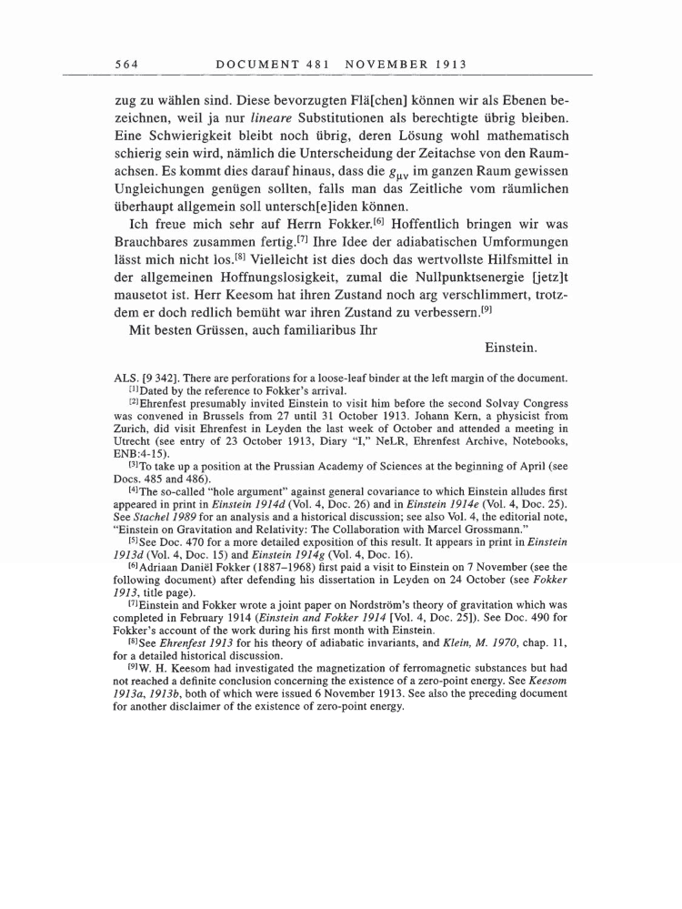 Volume 5: The Swiss Years: Correspondence, 1902-1914 page 564