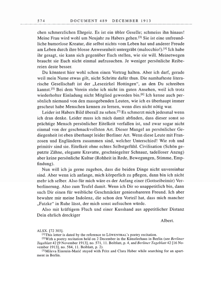 Volume 5: The Swiss Years: Correspondence, 1902-1914 page 574