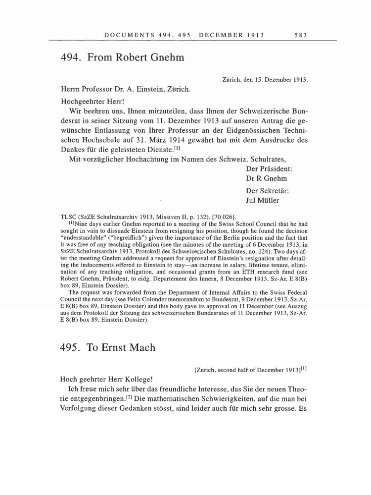 Volume 5: The Swiss Years: Correspondence, 1902-1914 page 583