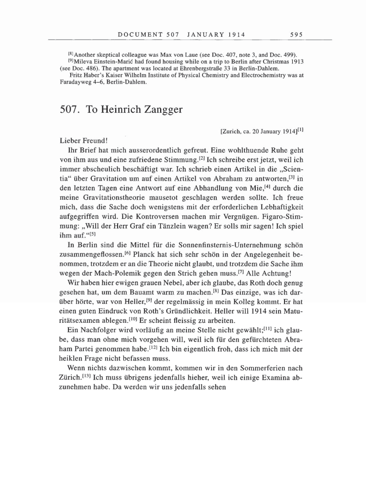 Volume 5: The Swiss Years: Correspondence, 1902-1914 page 595