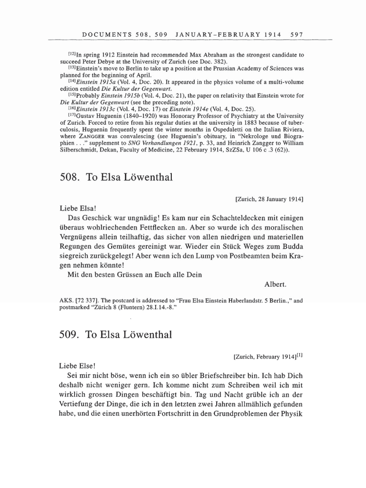 Volume 5: The Swiss Years: Correspondence, 1902-1914 page 597