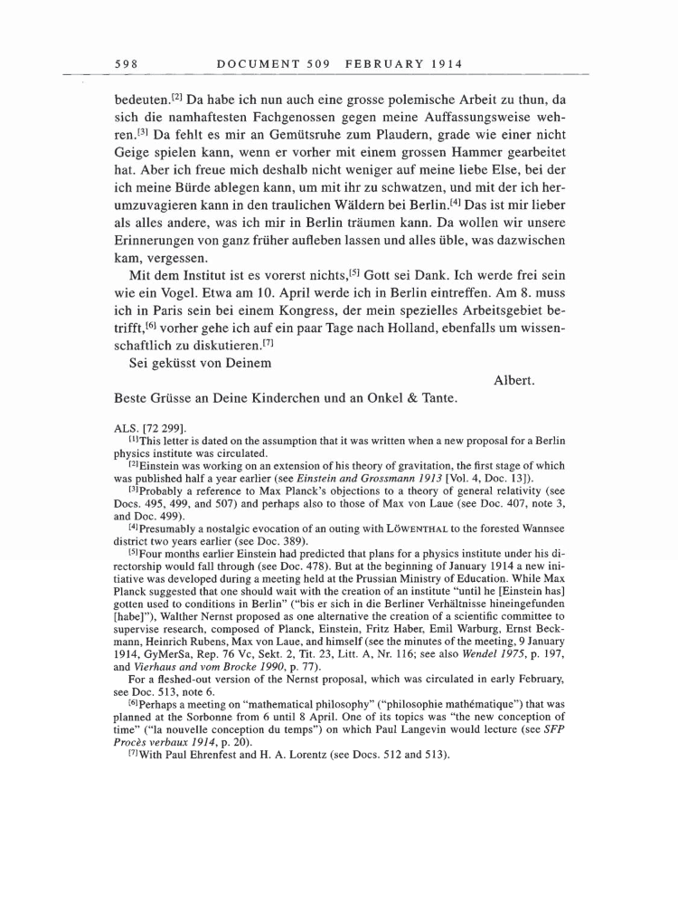 Volume 5: The Swiss Years: Correspondence, 1902-1914 page 598