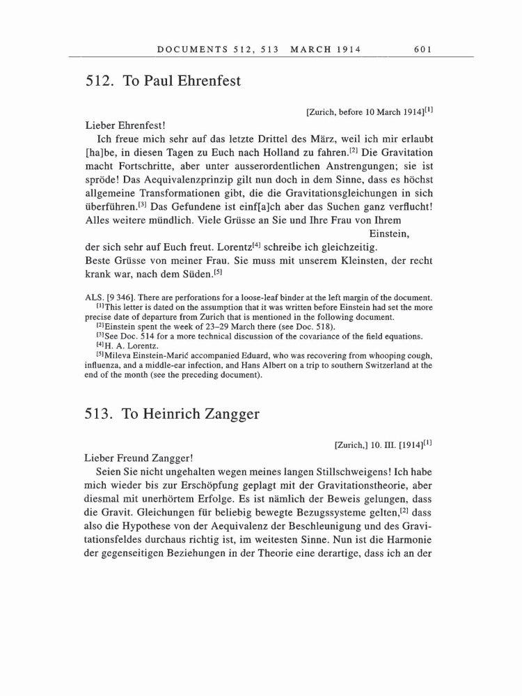 Volume 5: The Swiss Years: Correspondence, 1902-1914 page 601
