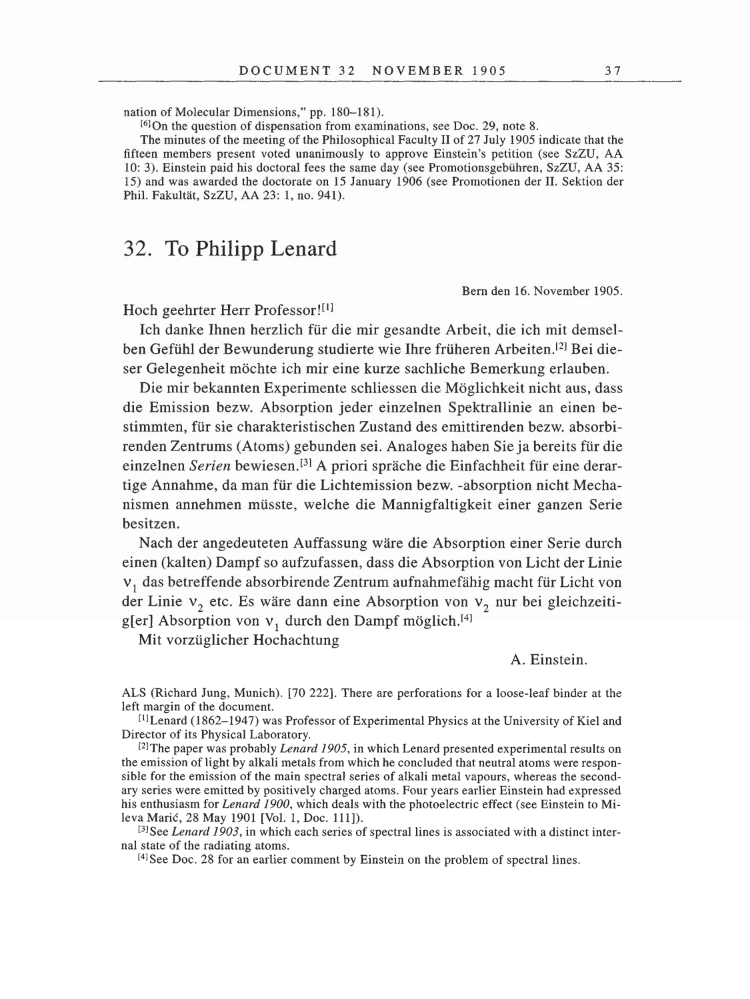 Volume 5: The Swiss Years: Correspondence, 1902-1914 page 37