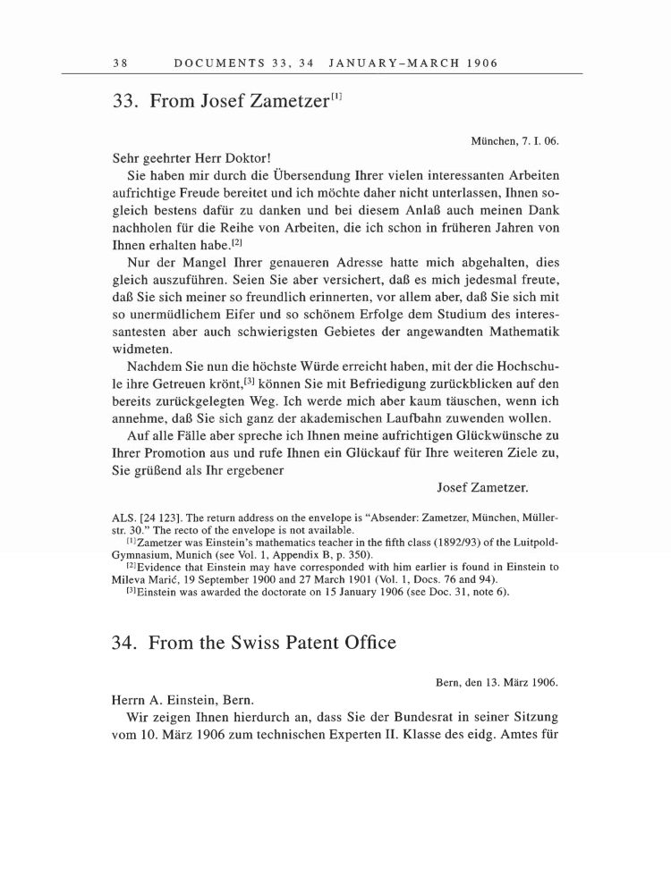 Volume 5: The Swiss Years: Correspondence, 1902-1914 page 38