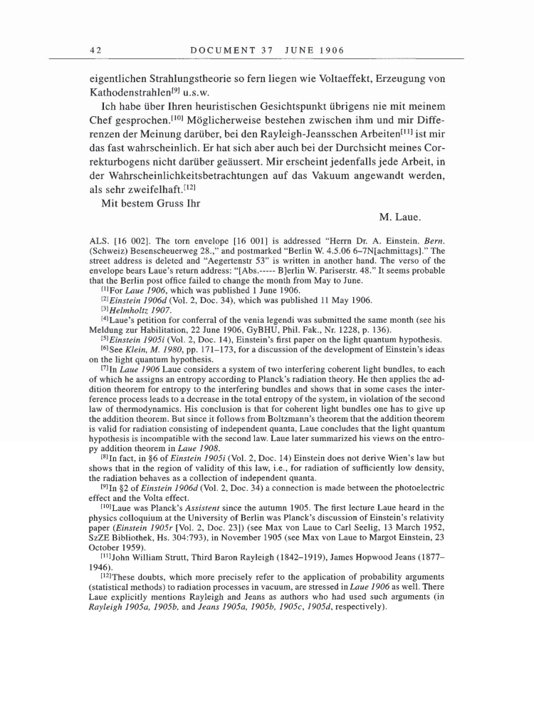 Volume 5: The Swiss Years: Correspondence, 1902-1914 page 42