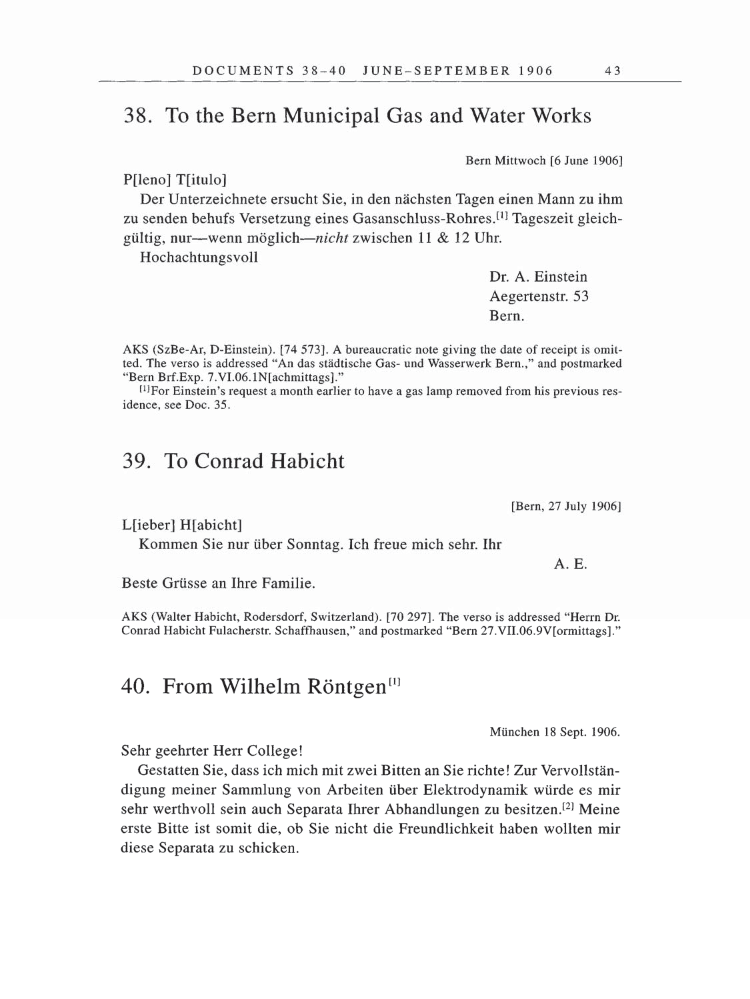 Volume 5: The Swiss Years: Correspondence, 1902-1914 page 43