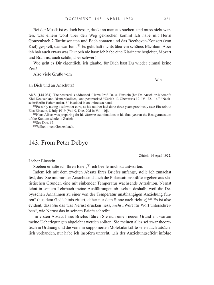 Volume 13: The Berlin Years: Writings & Correspondence January 1922-March 1923 page 261