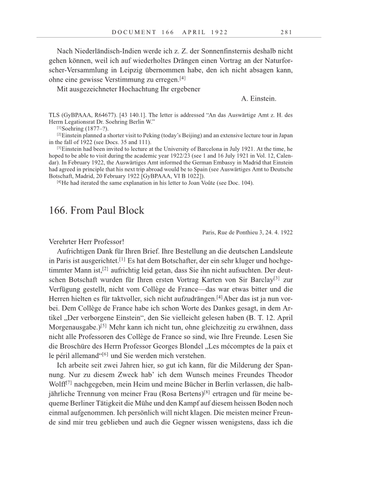 Volume 13: The Berlin Years: Writings & Correspondence January 1922-March 1923 page 281