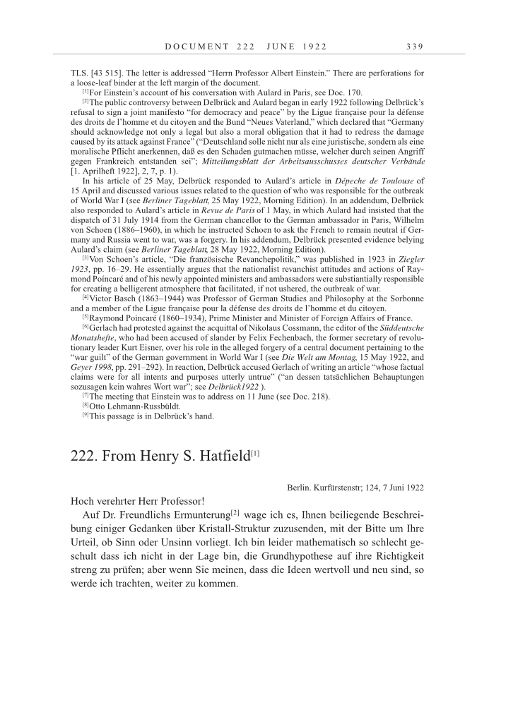 Volume 13: The Berlin Years: Writings & Correspondence January 1922-March 1923 page 339