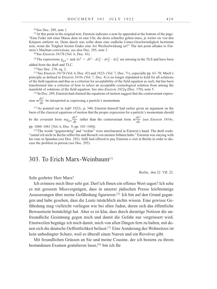 Volume 13: The Berlin Years: Writings & Correspondence January 1922-March 1923 page 429