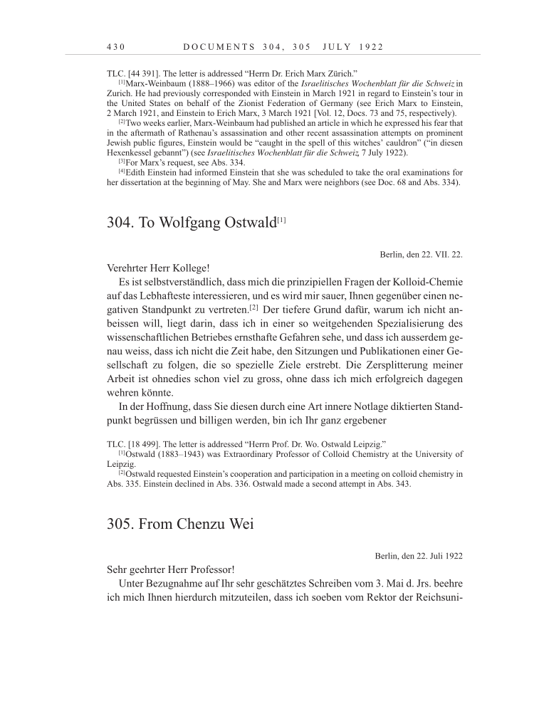 Volume 13: The Berlin Years: Writings & Correspondence January 1922-March 1923 page 430