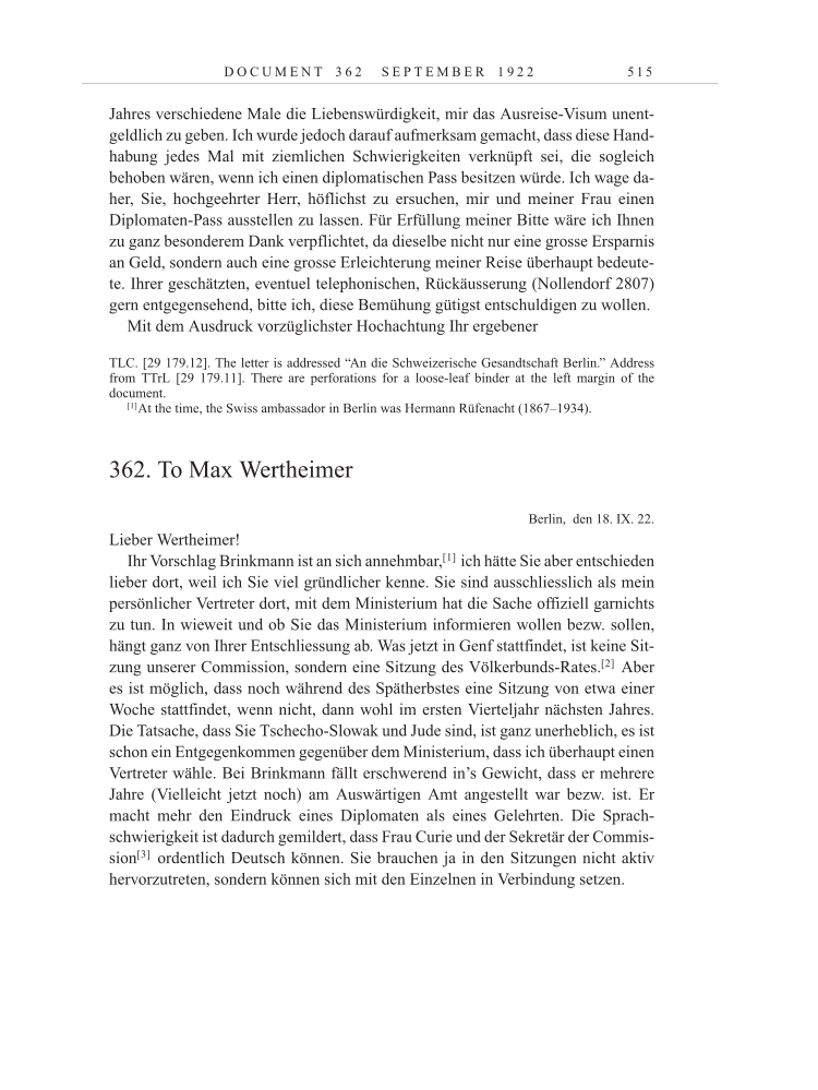 Volume 13: The Berlin Years: Writings & Correspondence January 1922-March 1923 page 515