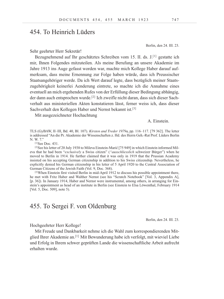 Volume 13: The Berlin Years: Writings & Correspondence January 1922-March 1923 page 747