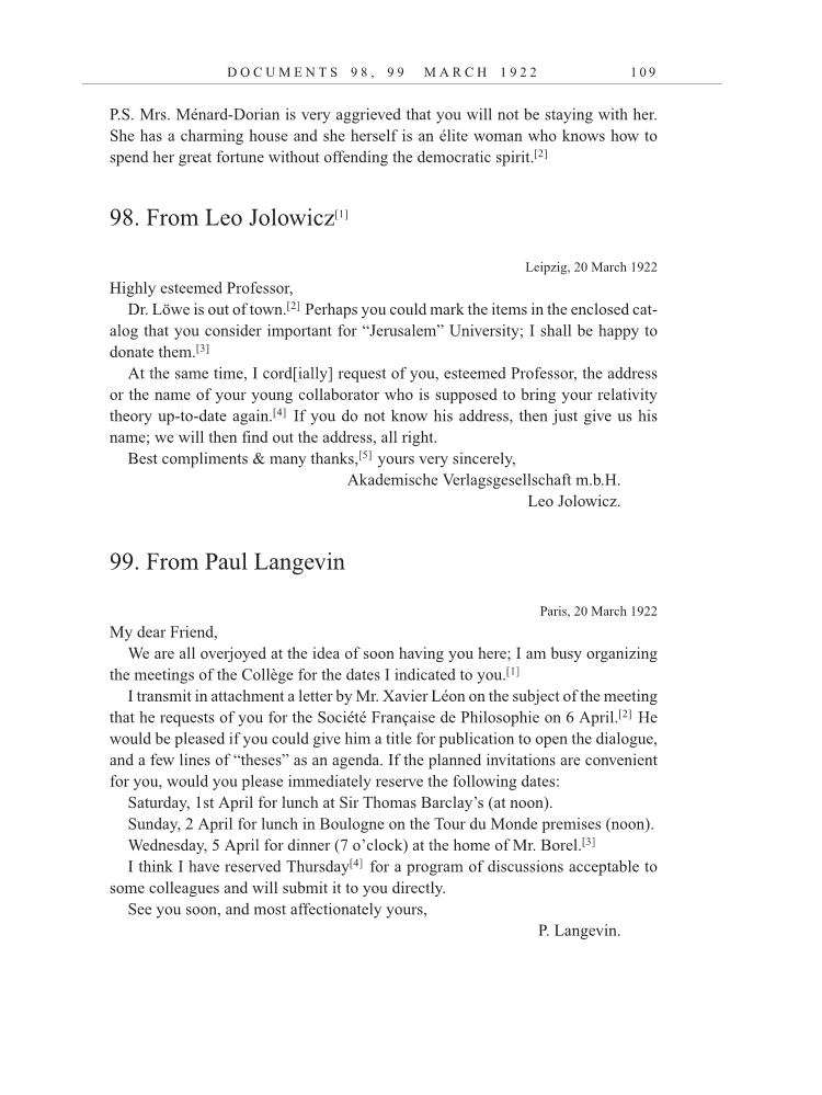 Volume 13: The Berlin Years: Writings & Correspondence January 1922-March 1923 (English translation supplement) page 109