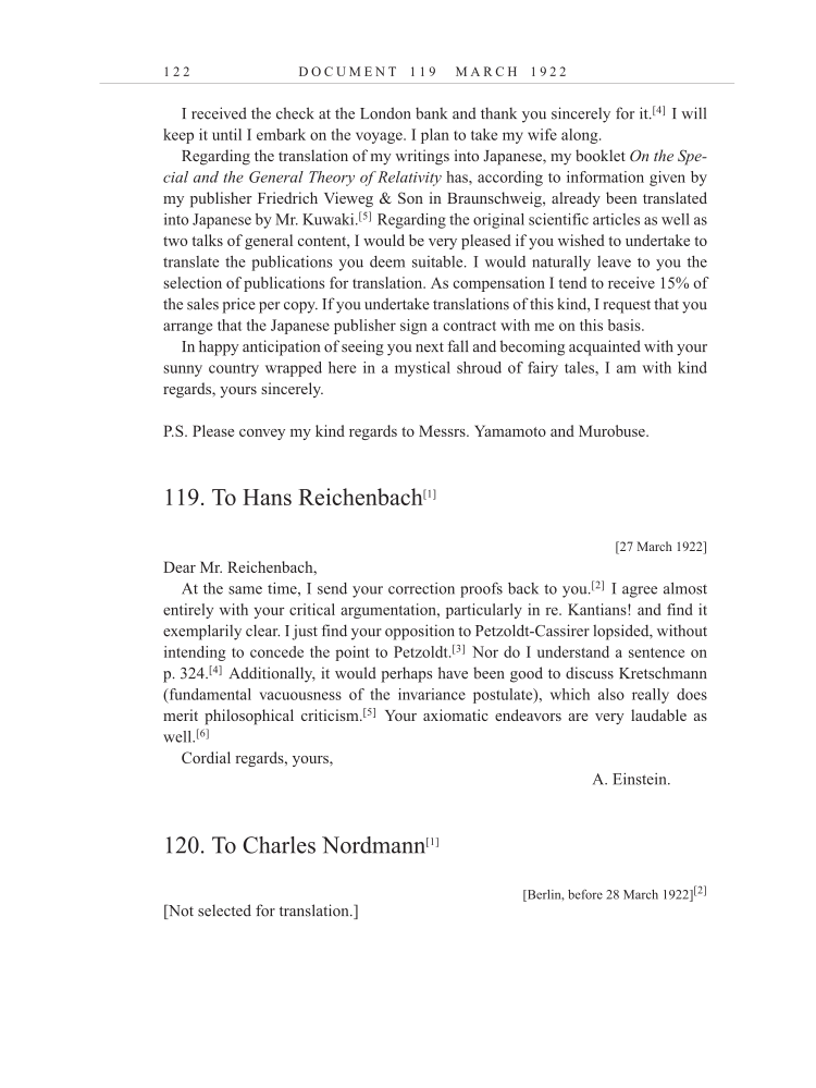 Volume 13: The Berlin Years: Writings & Correspondence January 1922-March 1923 (English translation supplement) page 122