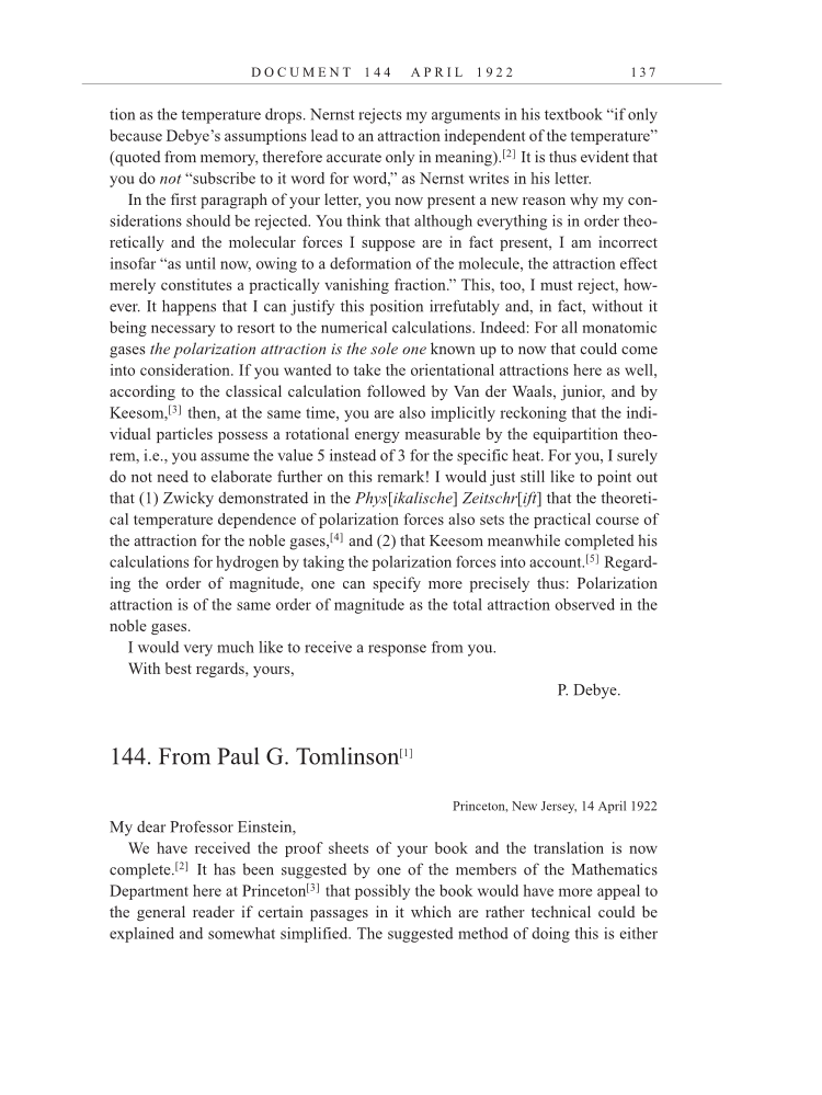 Volume 13: The Berlin Years: Writings & Correspondence January 1922-March 1923 (English translation supplement) page 137