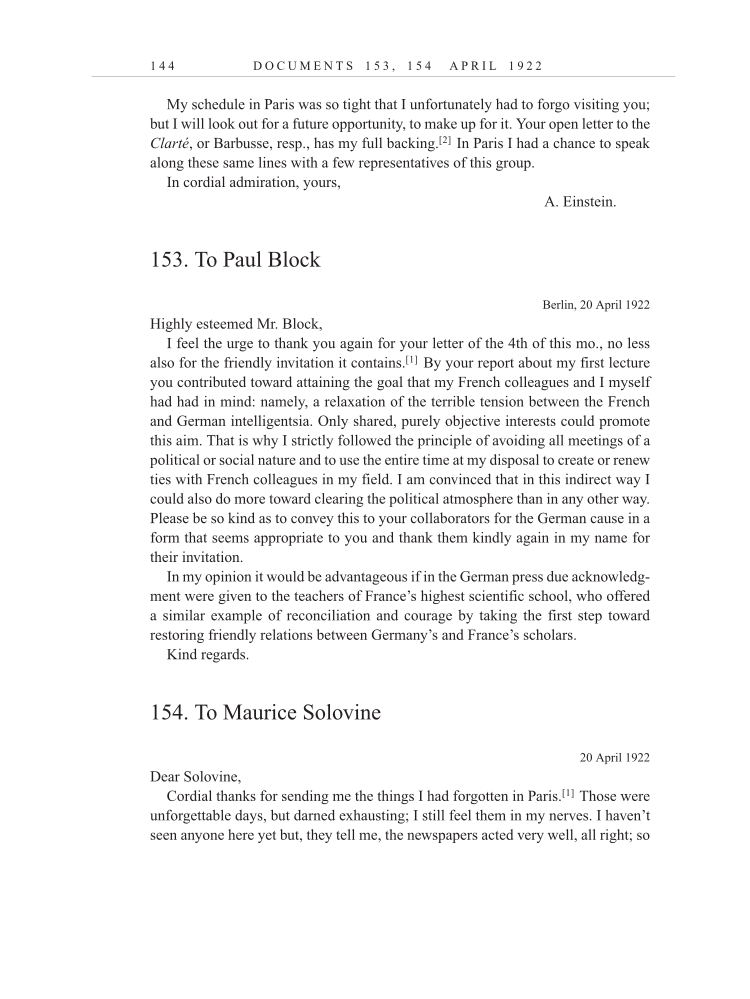 Volume 13: The Berlin Years: Writings & Correspondence January 1922-March 1923 (English translation supplement) page 144
