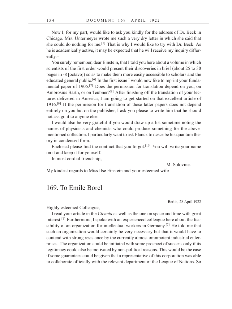 Volume 13: The Berlin Years: Writings & Correspondence January 1922-March 1923 (English translation supplement) page 154