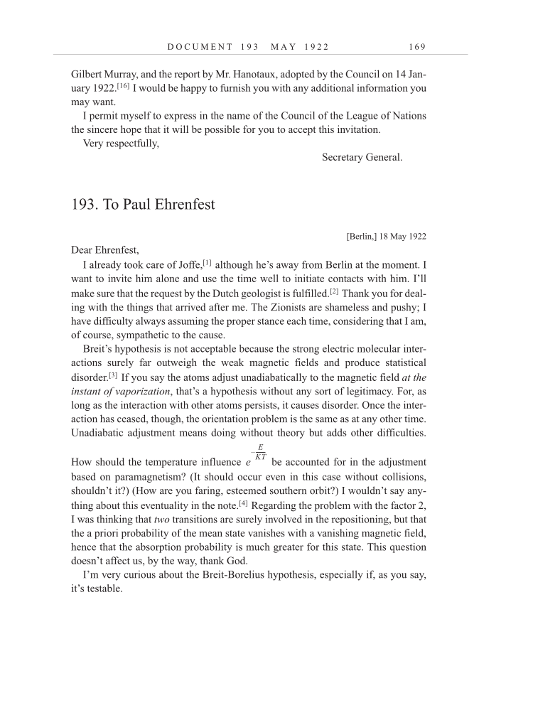 Volume 13: The Berlin Years: Writings & Correspondence January 1922-March 1923 (English translation supplement) page 169