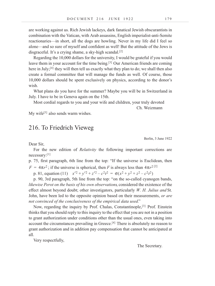 Volume 13: The Berlin Years: Writings & Correspondence January 1922-March 1923 (English translation supplement) page 179