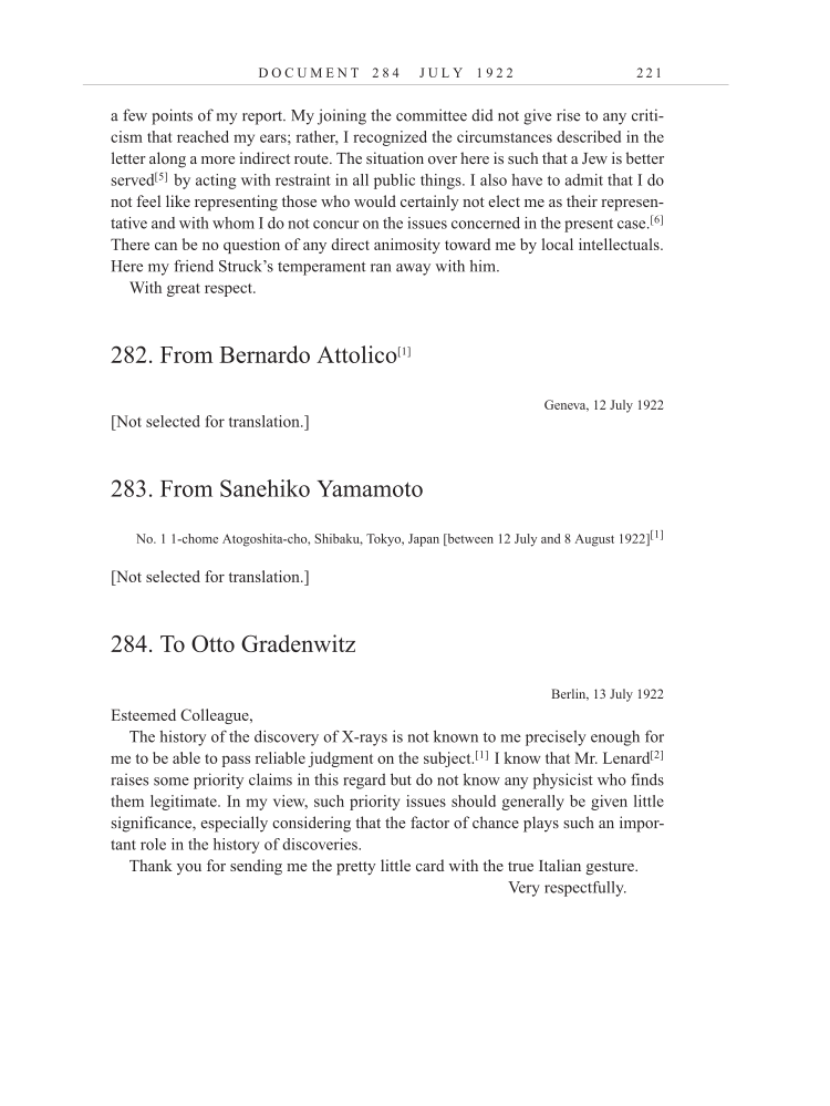 Volume 13: The Berlin Years: Writings & Correspondence January 1922-March 1923 (English translation supplement) page 221