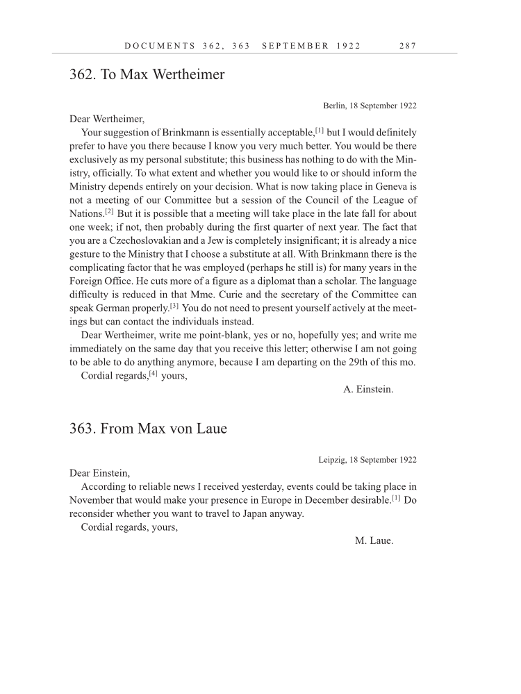 Volume 13: The Berlin Years: Writings & Correspondence January 1922-March 1923 (English translation supplement) page 287