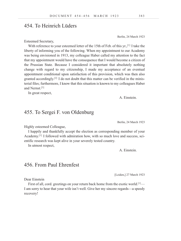 Volume 13: The Berlin Years: Writings & Correspondence January 1922-March 1923 (English translation supplement) page 383