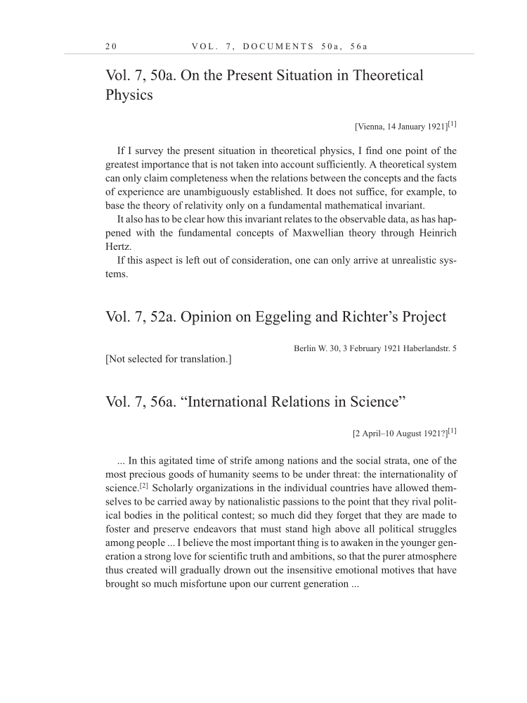 Volume 13: The Berlin Years: Writings & Correspondence January 1922-March 1923 (English translation supplement) page 20