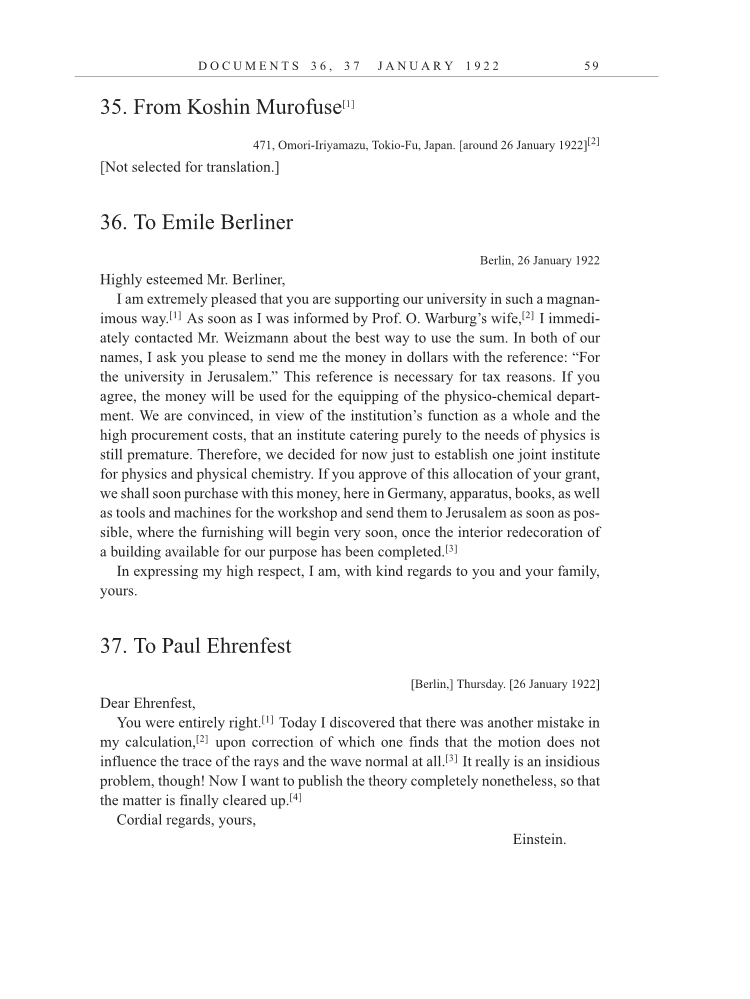 Volume 13: The Berlin Years: Writings & Correspondence January 1922-March 1923 (English translation supplement) page 59