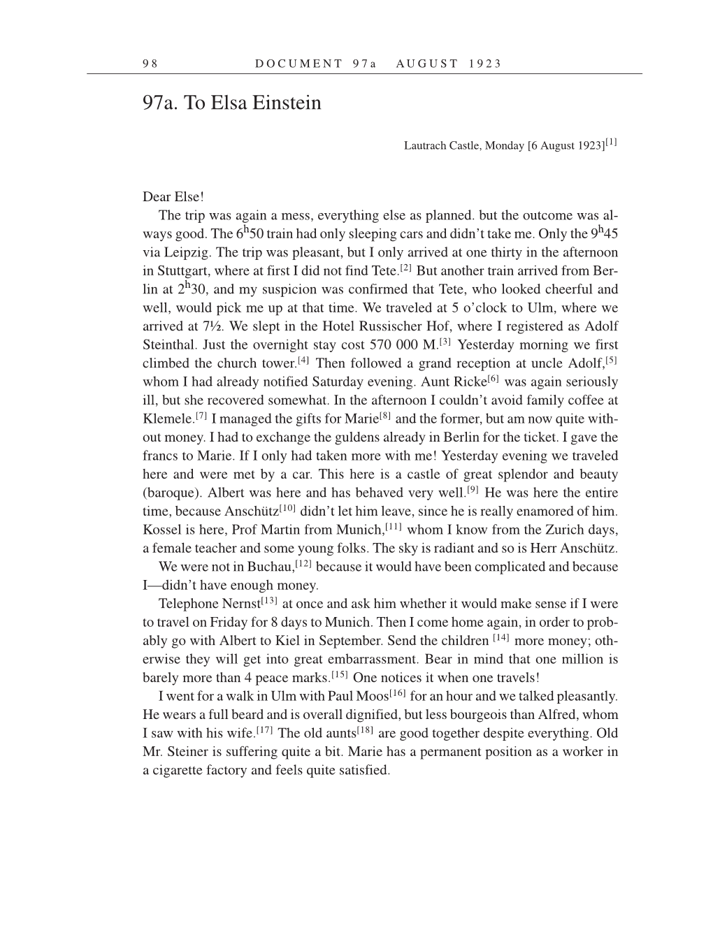 Volume 14: The Berlin Years: Writings & Correspondence, April 1923-May 1925 (English Translation Supplement) page 98