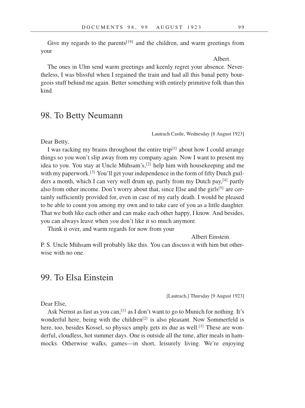 Volume 14: The Berlin Years: Writings & Correspondence, April 1923-May 1925 (English Translation Supplement) page 99