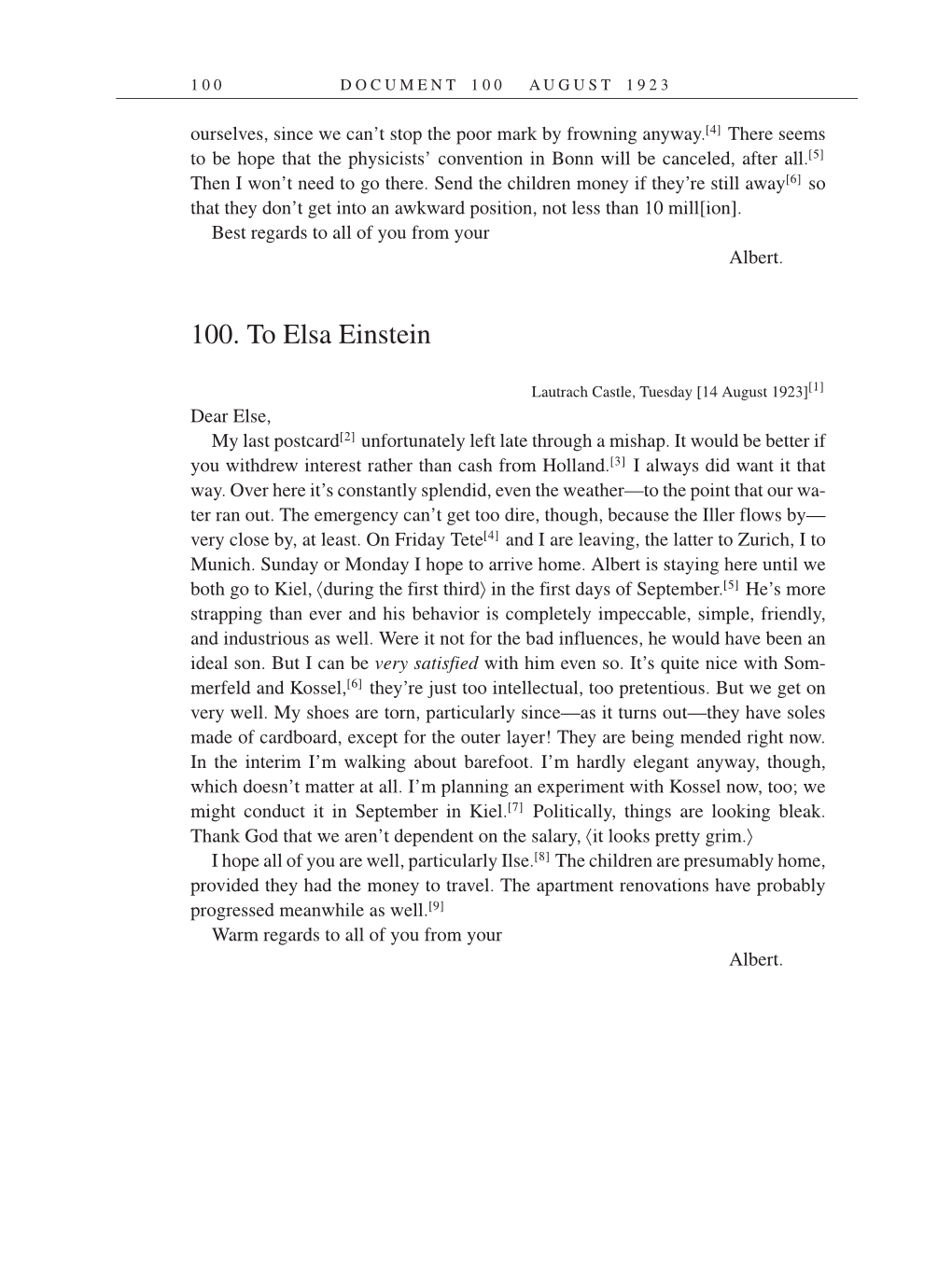 Volume 14: The Berlin Years: Writings & Correspondence, April 1923-May 1925 (English Translation Supplement) page 100