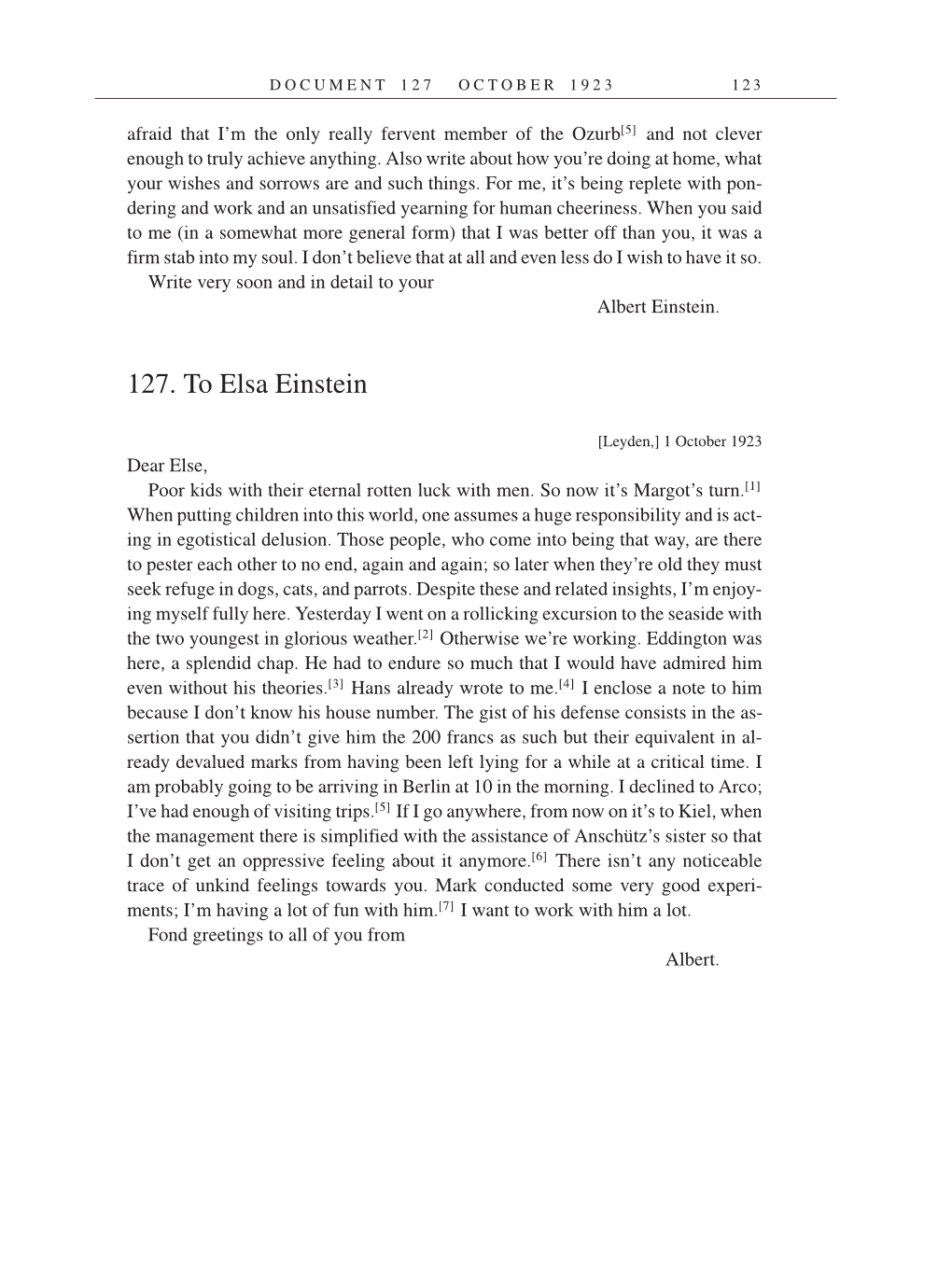 Volume 14: The Berlin Years: Writings & Correspondence, April 1923-May 1925 (English Translation Supplement) page 123