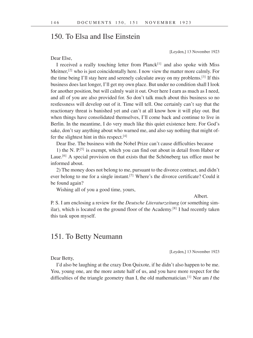 Volume 14: The Berlin Years: Writings & Correspondence, April 1923-May 1925 (English Translation Supplement) page 146