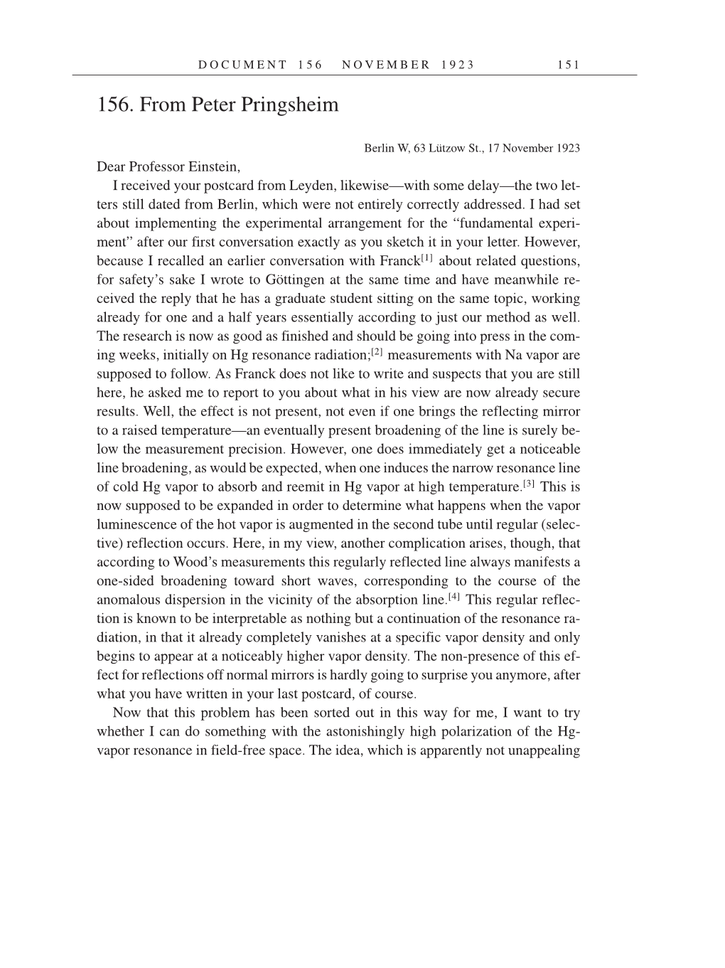 Volume 14: The Berlin Years: Writings & Correspondence, April 1923-May 1925 (English Translation Supplement) page 151