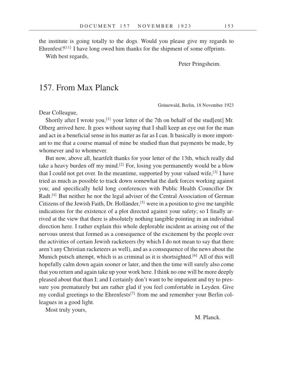 Volume 14: The Berlin Years: Writings & Correspondence, April 1923-May 1925 (English Translation Supplement) page 153