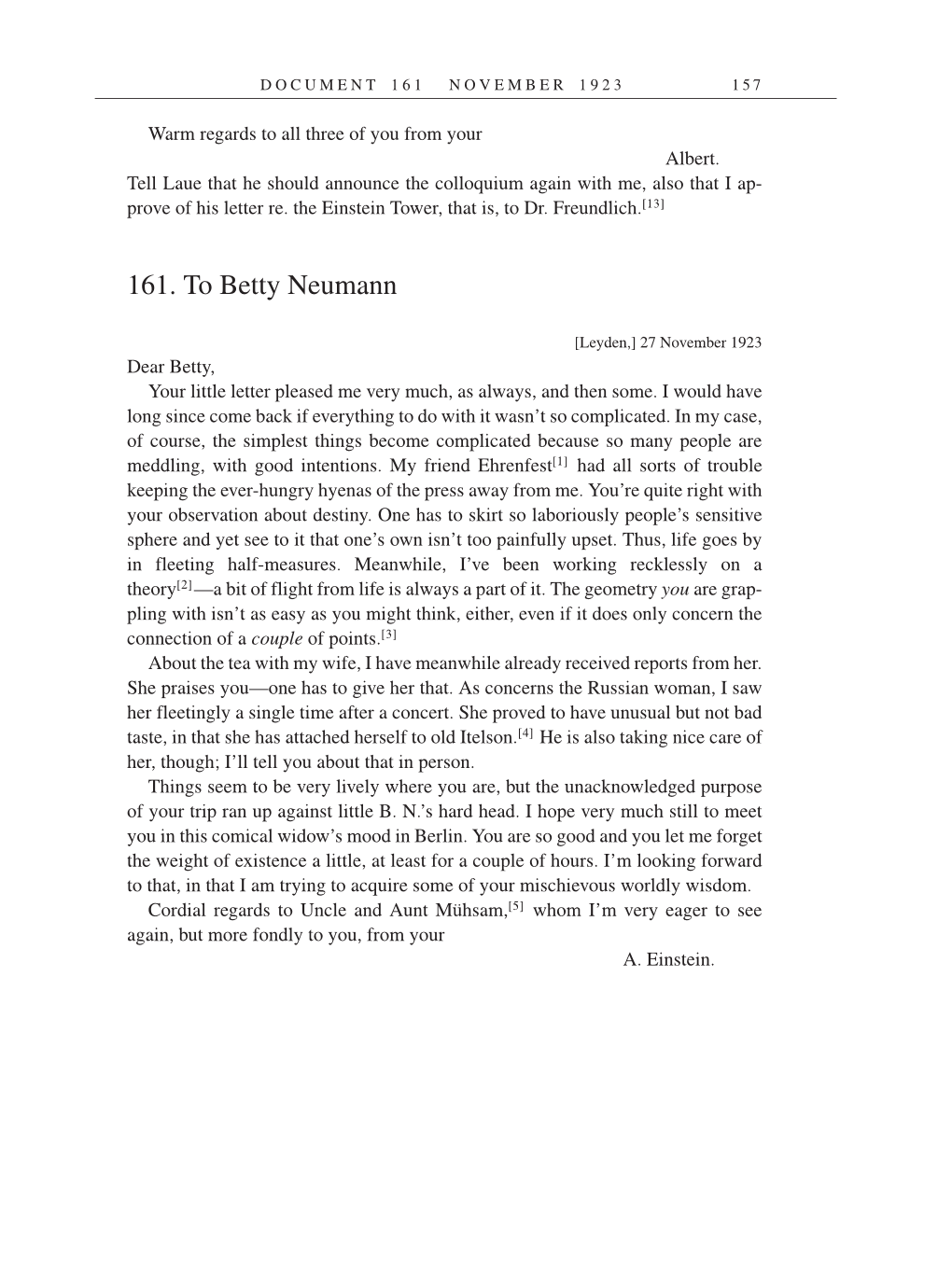 Volume 14: The Berlin Years: Writings & Correspondence, April 1923-May 1925 (English Translation Supplement) page 157