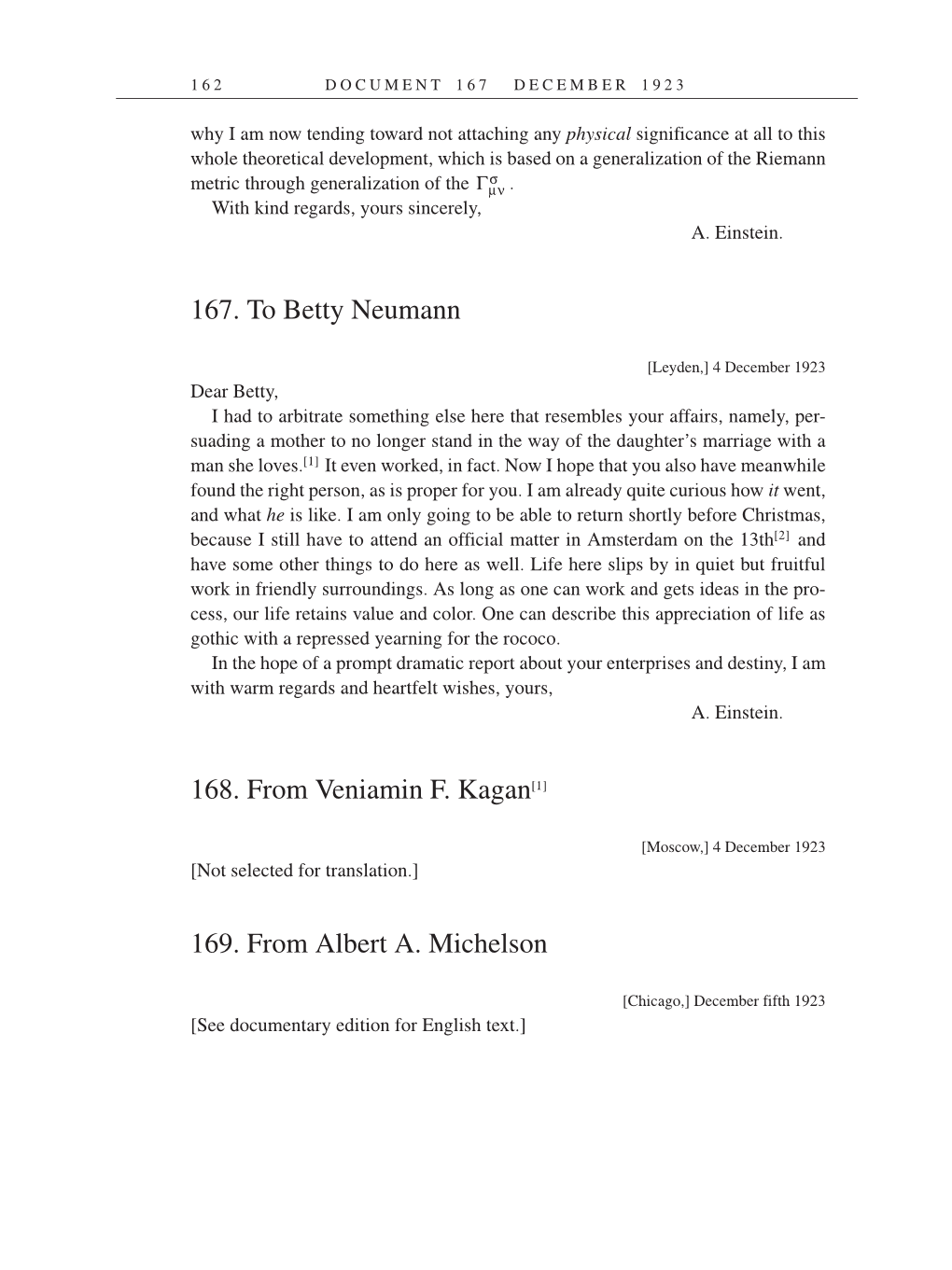 Volume 14: The Berlin Years: Writings & Correspondence, April 1923-May 1925 (English Translation Supplement) page 162