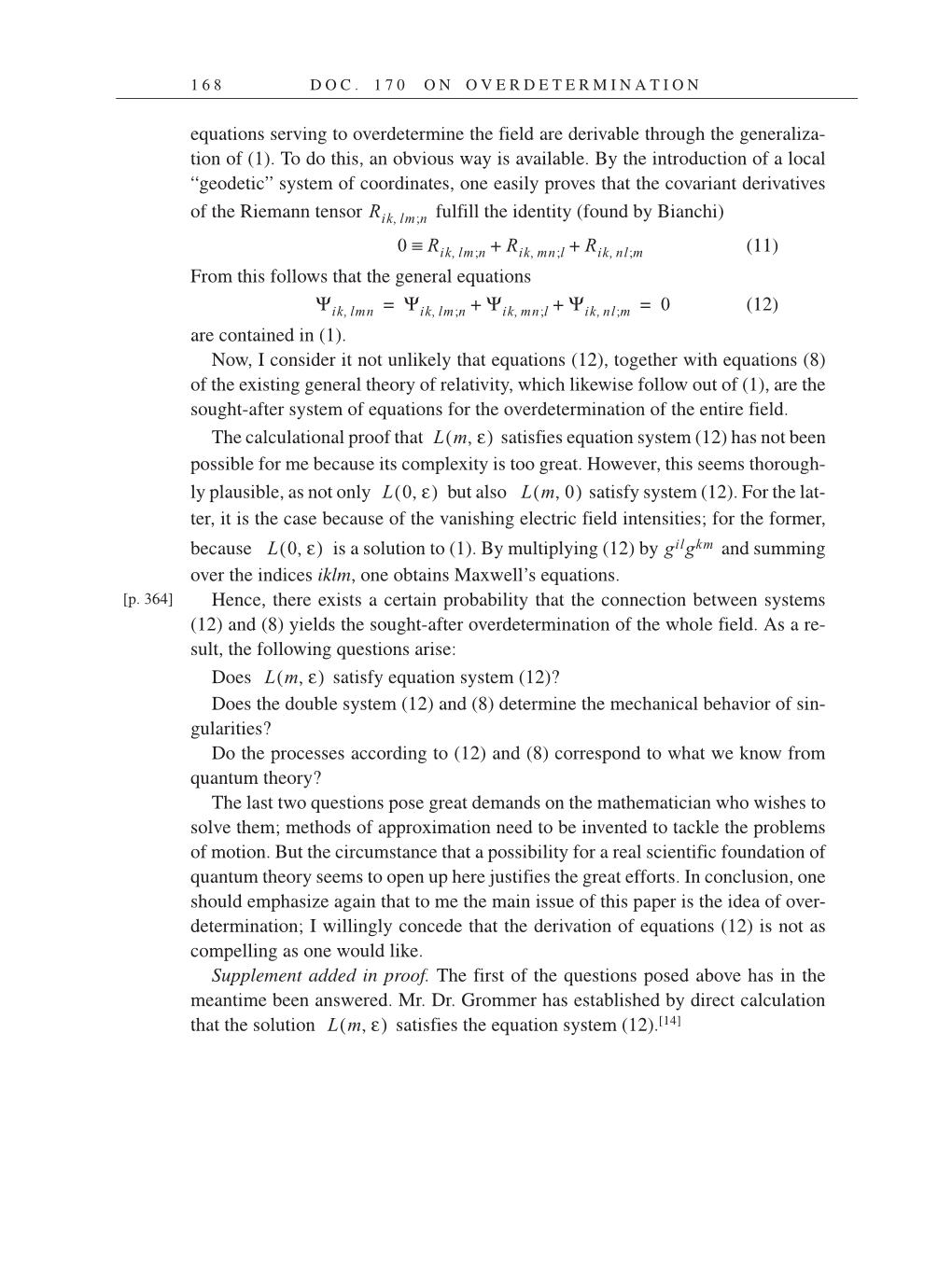 Volume 14: The Berlin Years: Writings & Correspondence, April 1923-May 1925 (English Translation Supplement) page 168